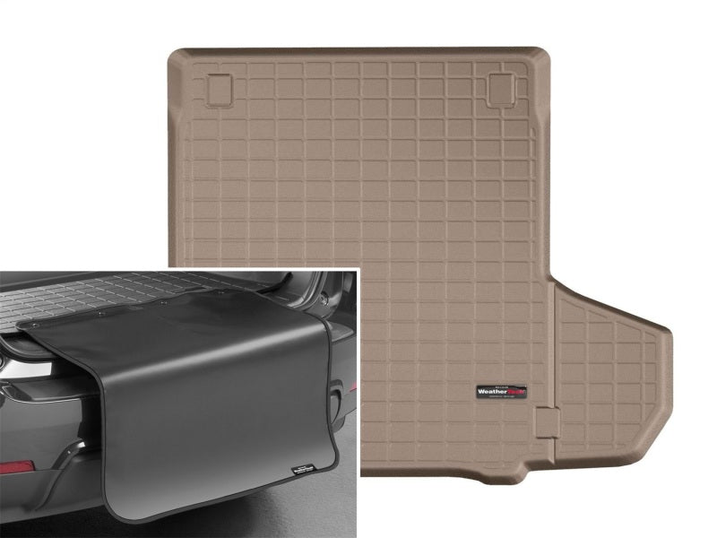 WeatherTech 2017+ Porsche Panamera Cargo Liners w/ Bumper Protector - Tan(Trim Needed for Cargo Net)