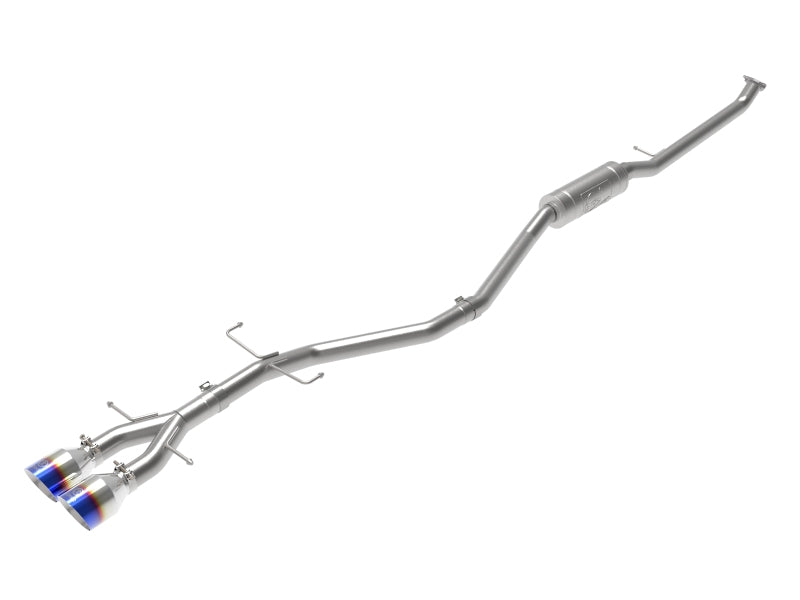 aFe Takeda 2.5in 304SS Cat-Back Exhaust System 17-20 Honda Civic SI Coupe L4-1.5L (t) - BL Flame Tip