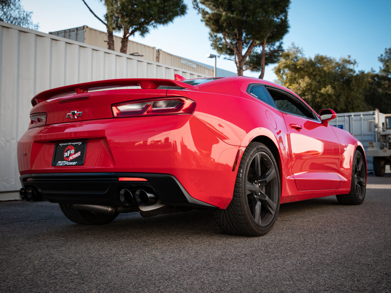aFe POWER MACH Force-Xp 3in Axle-Back Exhaust 16-20 Chevrolet Camaro SS V8 6.2L w/Mufflers - Black