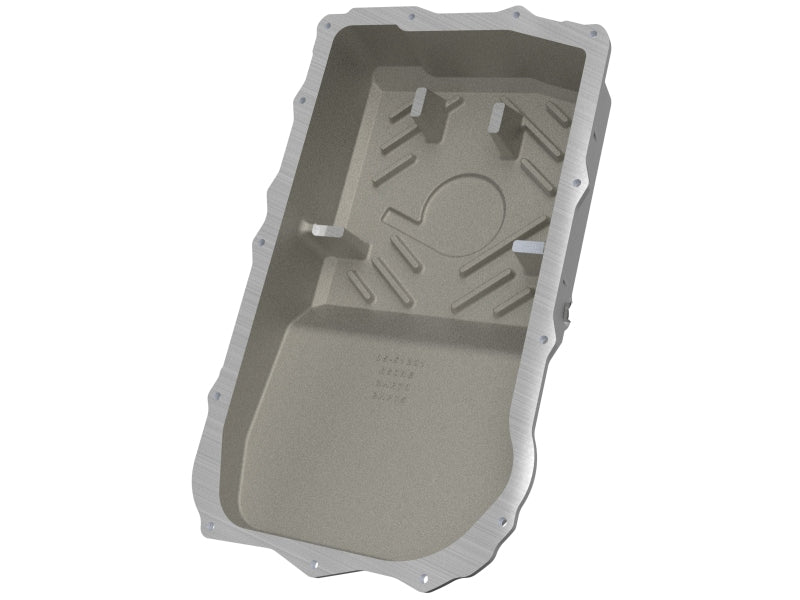 aFe 18-25 Jeep Wrangler JL V6 Transmission Pan - Black w/ Machined Fins