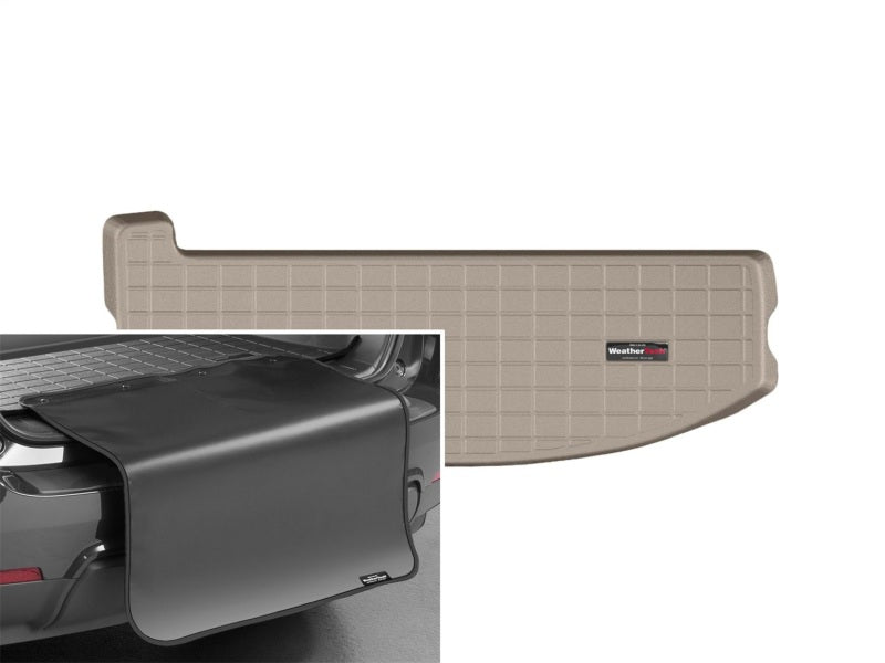 WeatherTech 13+ Hyundai Santa Fe Cargo Liners w/ Bumper Protector - Tan (Behind 3rd Row)