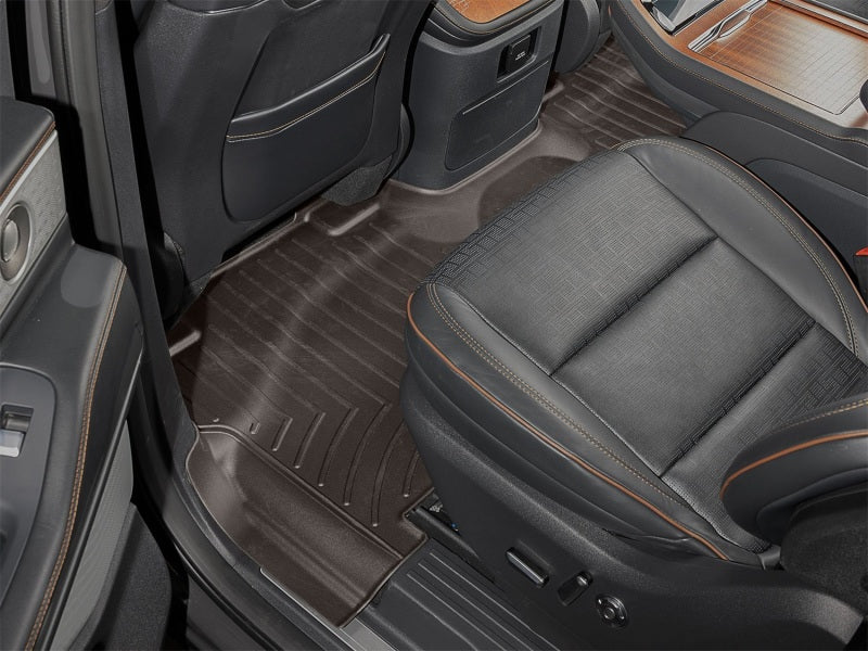 WeatherTech 25-26 Lincoln Navigator 2nd Row Rear FloorLiner 2pc - Cocoa