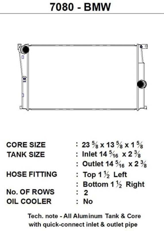 CSF BMW 2 Series (F22/F23) / BMW 3 Series (F30/F31/F34) / BMW 4 Series (F32/F33/F36) M/T Radiator