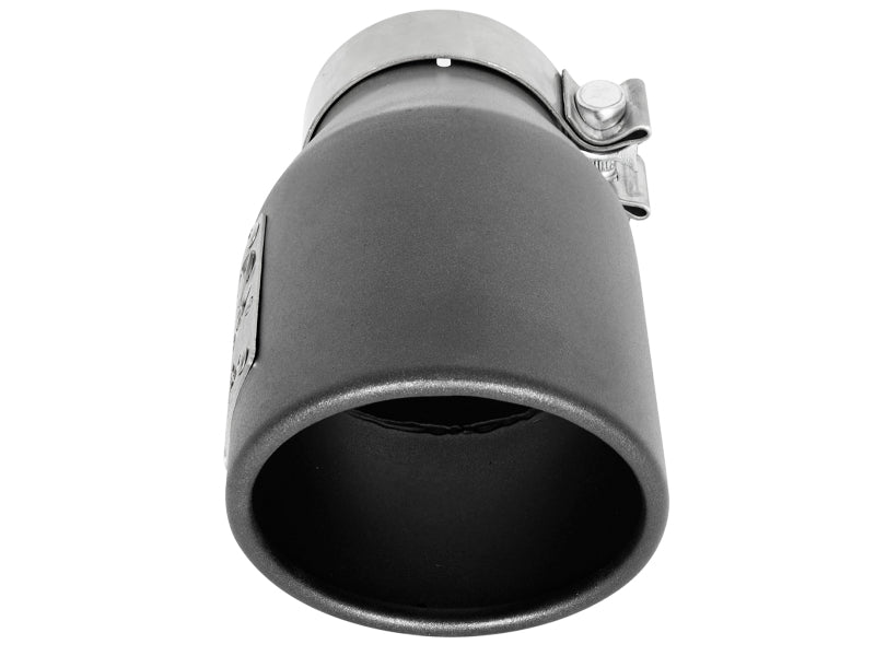 aFe MACH Force-Xp 3in 304 SS Metallic Black Exhaust Tip 3in In x 4-1/2in Out x 9in L Clamp-On Right
