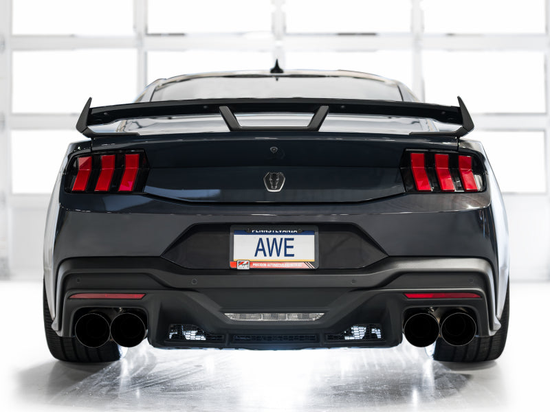 AWE 2024 Ford Mustang Dark Horse S650 RWD Track Edition Cat-Back Exhaust w/ Quad Diamond Black Tips