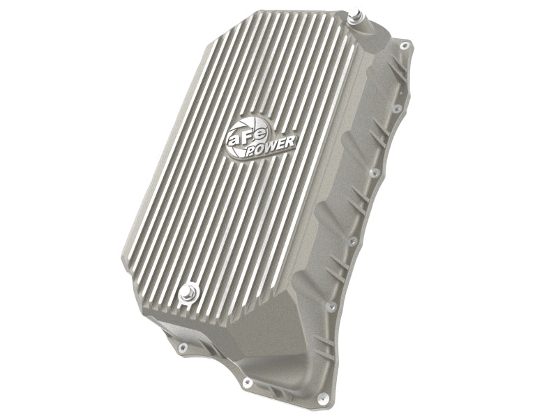 aFe GM Diesel Trucks 20-25 V8-6.6L L5P POWER Street Series Transmission Pan Raw w/ Machined Fins