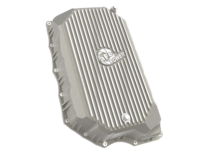 aFe GM Diesel Trucks 20-25 V8-6.6L L5P POWER Street Series Transmission Pan Raw w/ Machined Fins
