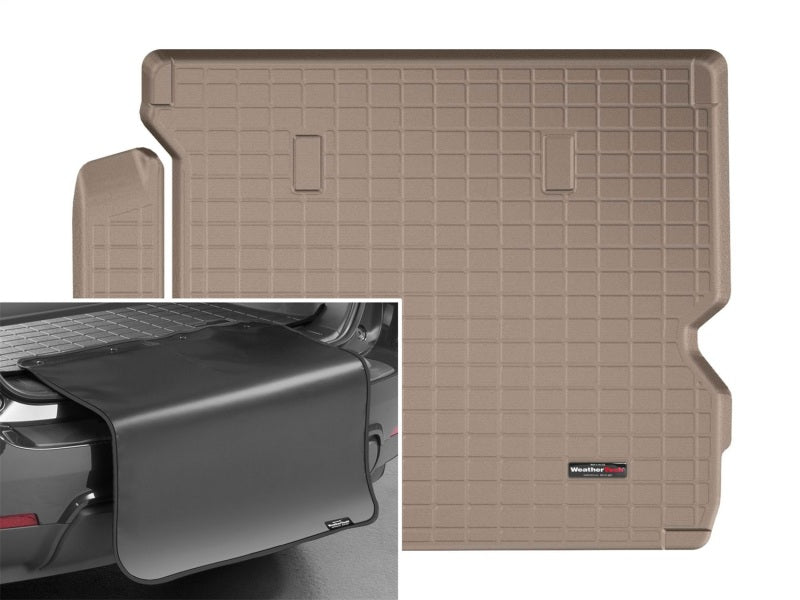 WeatherTech 2017+ Land Rover Discovery Cargo Liners w/ Bumper Protector - Tan