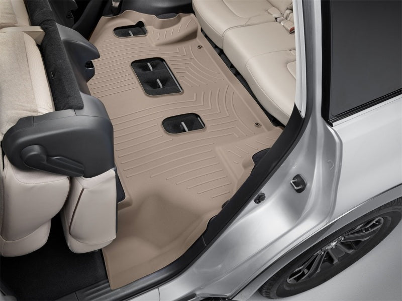 WeatherTech 11-13 Infiniti QX56/14+ Inifiniti QX80 Rear FloorLiner - Tan (2nd Row Split Bench)