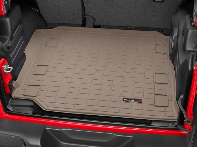 WeatherTech 2018+ Jeep Wrangler Unlimited JL w/Subwoofer Cargo Liners - Tan
