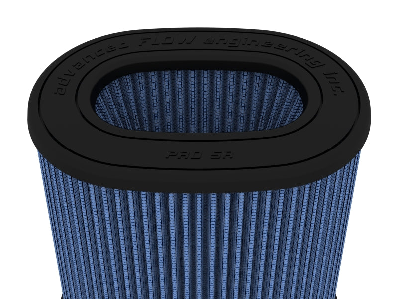 aFe MagnumFLOW Air Filter Pro 5 R 6.75inX4.75in F x 8.25inX6.25in B (INV) x 7.25X5in T (INV) x 9in