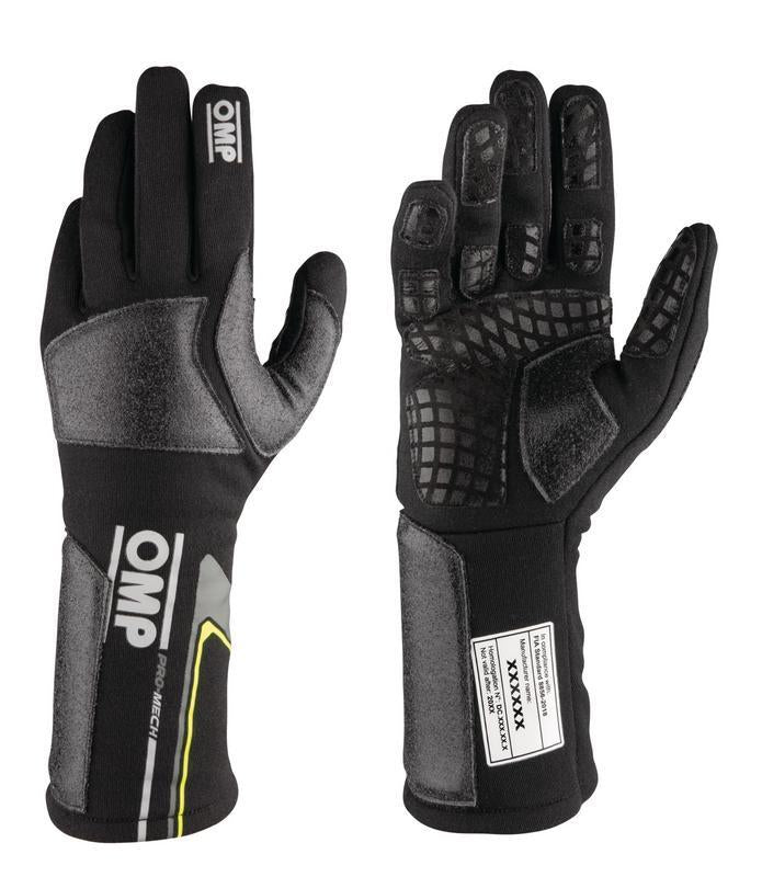 OMP Pro Mech-S Gloves Fia 8856-2018 Fluo Yellow Sz M