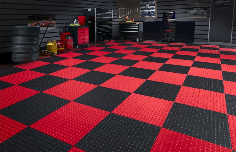 WeatherTech TechFloor-3in X 12in Tiles(right loop) - Tan/Black