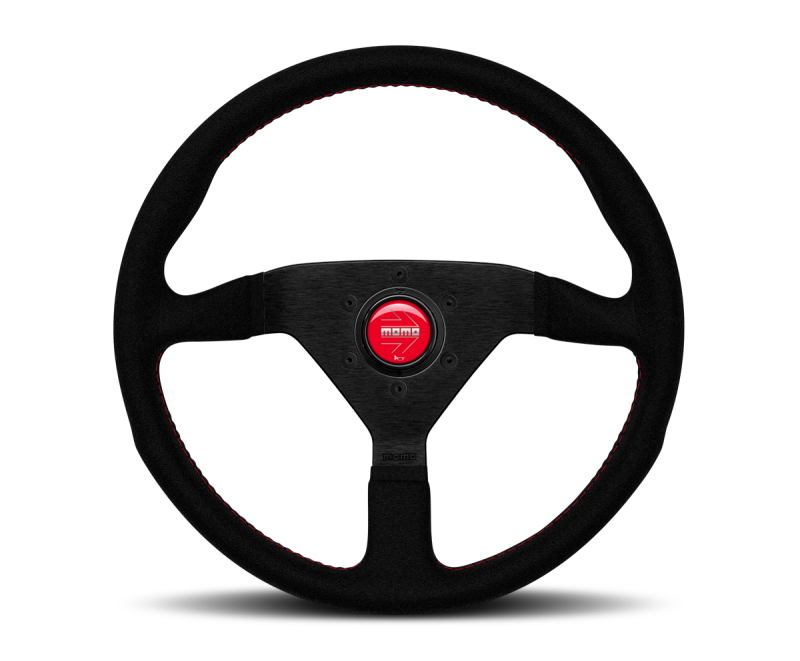 Momo Nero Steering Wheel 350 mm - Black Leather/Suede/Black Spokes