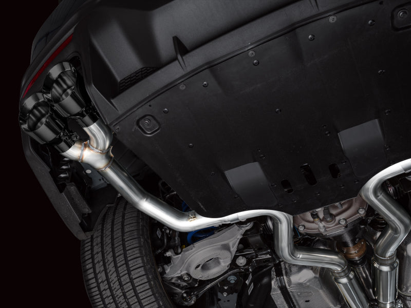 AWE 2024 Ford Mustang Dark Horse S650 RWD Track Edition Cat-Back Exhaust w/ Quad Diamond Black Tips
