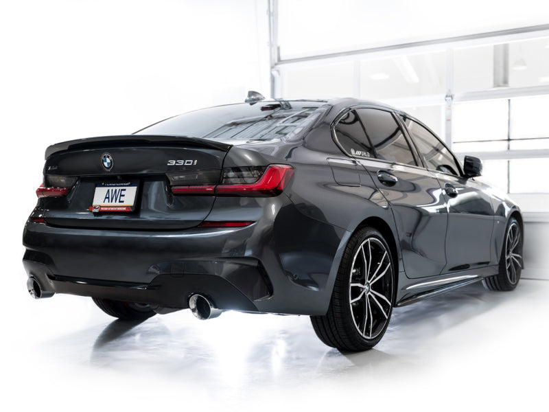 AWE Tuning 19-23 BMW 330i / 21-23 BMW 430i Base G2X Track Edition Axle-Back Exhaust - Chrome Silver