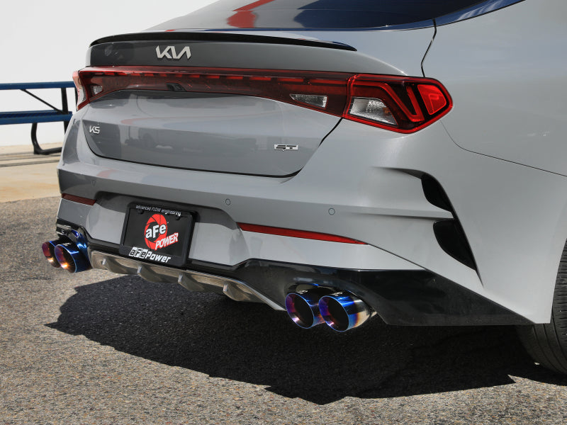 aFe Takeda 21-24 Kia K5 GT L4-2.5L (t) SS Axle-Back Exhaust System w/ Blue Flame Tips