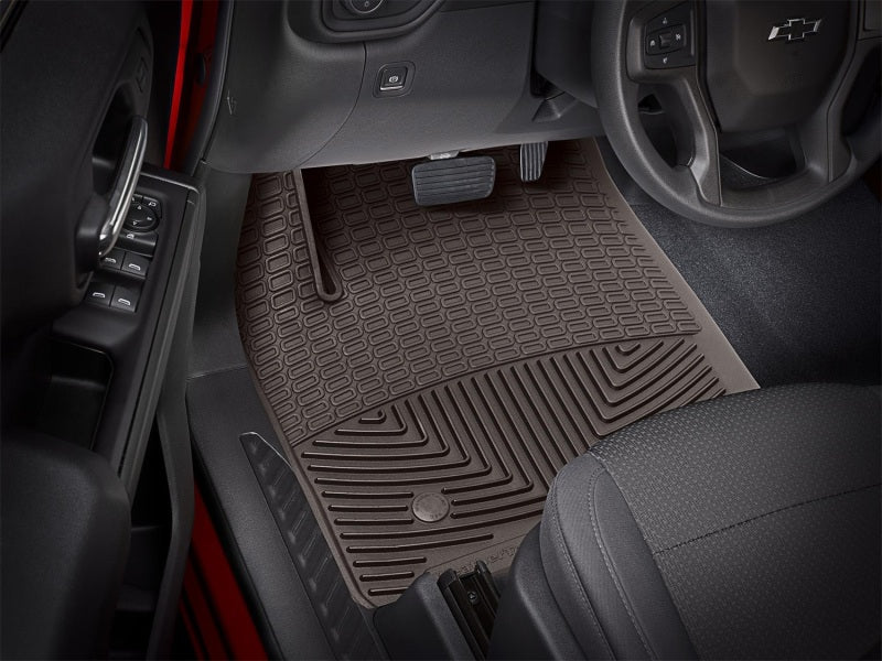 WeatherTech 2019+ Chevrolet Silverado 1500 Crew Cab Front Rubber Mats - Cocoa