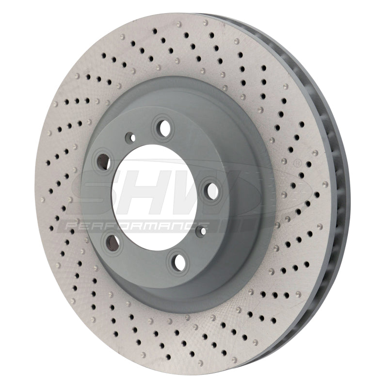 SHW 15-16 Porsche 911 Carrera 4 GTS w/o Ceramics Right Front Drill-Dimp MB Brake Rotor (99135140401)