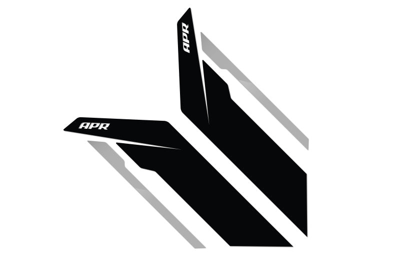 APR Sideburn Stickers - Black APR/Silver Stripe (Pair)