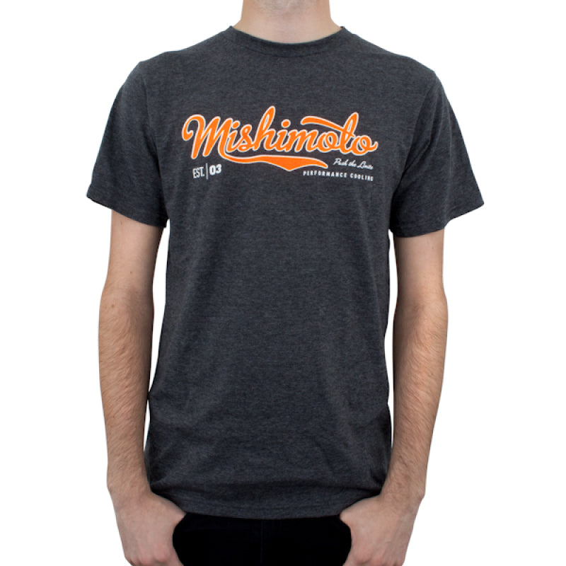 Mishimoto Mens Athletic Script Gray T-Shirt - Large