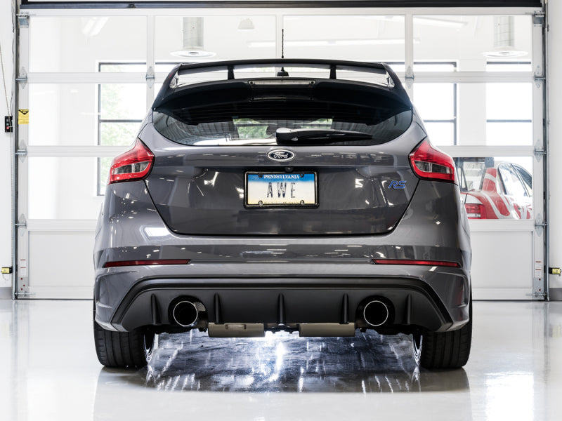 AWE Tuning Ford Focus RS Touring Edition Cat-Back Exhaust- Non-Resonated - Chrome Silver Tips