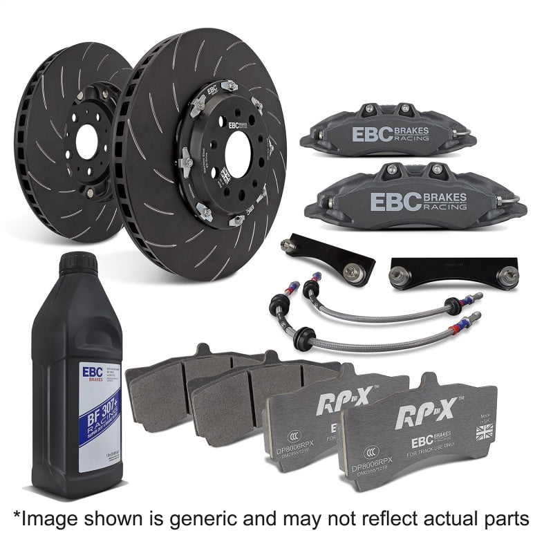 EBC Racing 12-17 Ford Fiesta ST MK7 1.6L Turbo Anodized Apollo-4 Calipers 300mm Rotors Front BBK