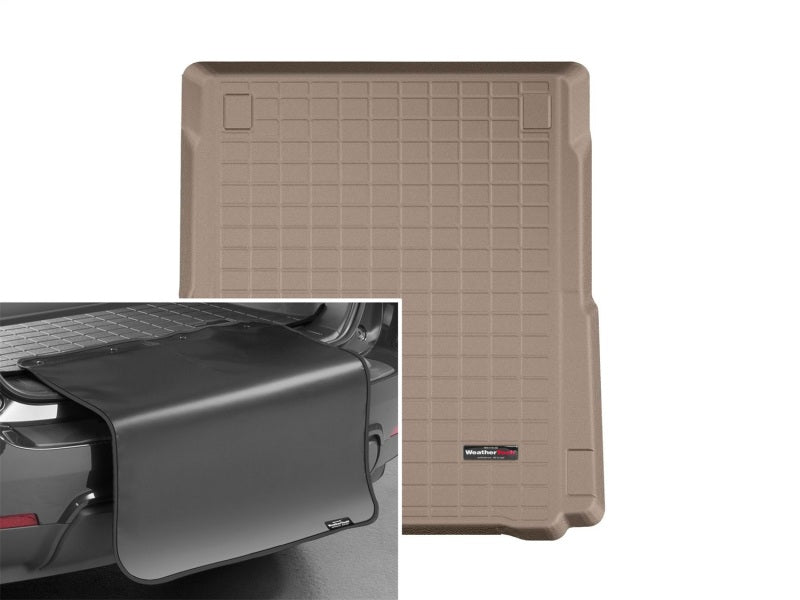 WeatherTech 2018+ Porsche Panamera E-Hybrid Cargo Liner w/Bumper Protector - Tan