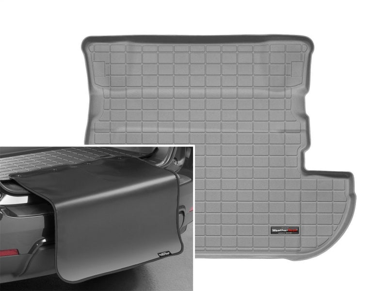 WeatherTech 07-13 Mitsubishi Outlander w/o 3rd Row Seats Cargo Liners w/ Bumper Protector - Grey