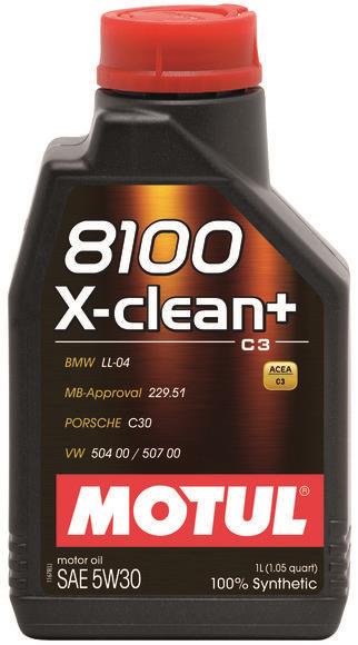 Motul 5L Synthetic Engine Oil 8100 5W30 X-CLEAN Plus
