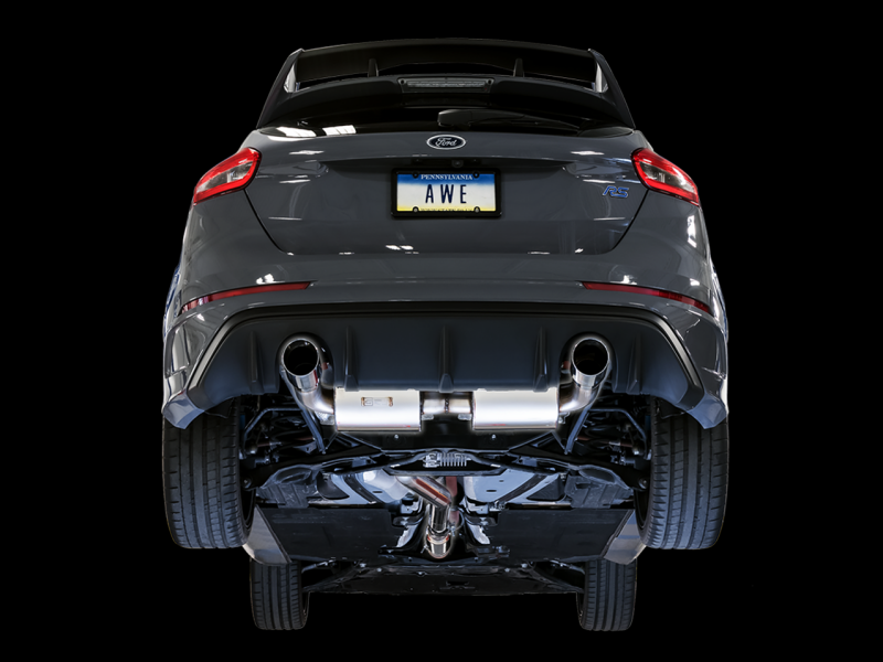 AWE Tuning Ford Focus RS Touring Edition Cat-Back Exhaust - Non-Resonated - Diamond Black Tips