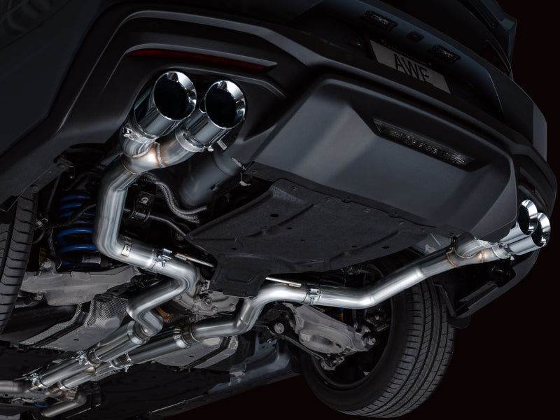AWE 2024 Ford Mustang GT Fastback S650 RWD Track Edition Cat-Back Exhaust w/ Quad Chrome Silver Tips
