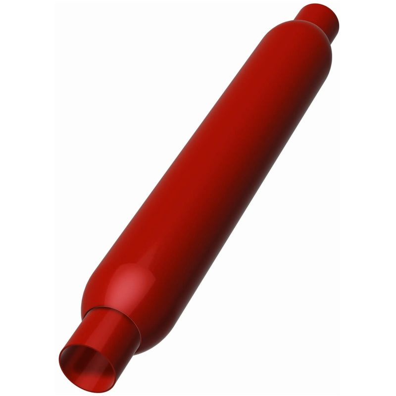MagnaFlow Muffler Red Pack Series Glasspack 3in Rd 18in Body Length 2in/2in Inlet/Outlet