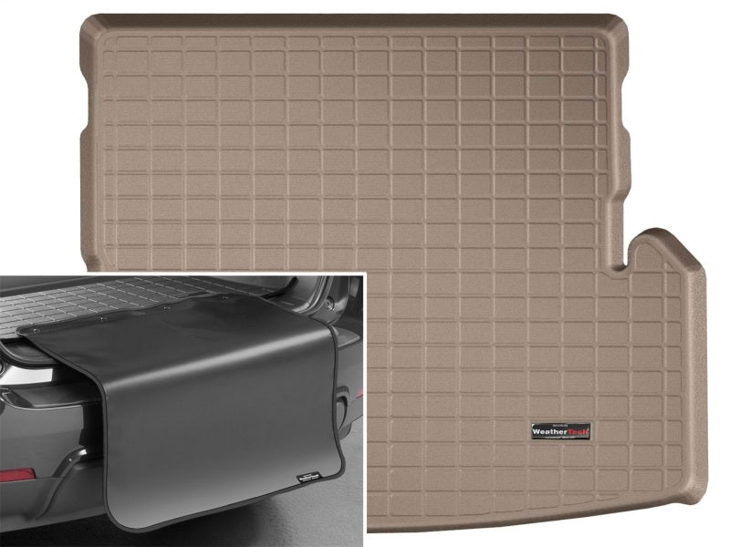WeatherTech 11-13 Toyota Highlander Cargo Liners w/ Bumper Protector - Tan (Hybrid; Behind 2nd Row)
