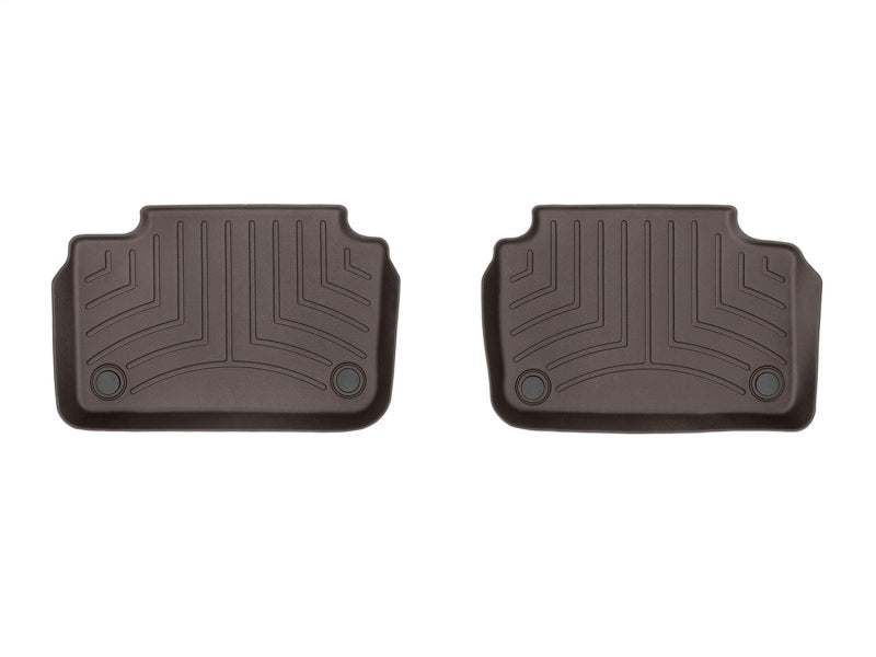 WeatherTech 19-22 Volvo S60 Plug-In Hybrid 2nd Row 2pc Rear FloorLiner - Cocoa