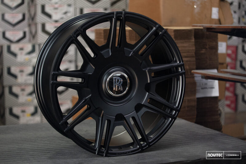 Vossen x Novitec SP2 22x10in - 5x120 BP - ET12 - Satin Black Rolls-Royce Phantom 1st Gen Rear Wheel