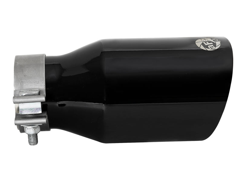 aFe MACH Force-Xp Univ 304 SS Double-Wall Clamp-On Exhaust Tip - Black - 3in Inlet - 4.5in Outlet