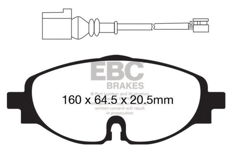 EBC Racing 15-19 Volkswagen GTI (Mk7) 2.0T RP-1 Race Front Brake Pads