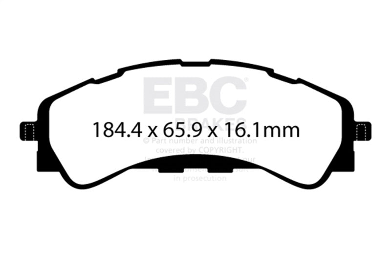 EBC 2019+ Ford Ranger 2WD 2.3T Yellowstuff Front Brake Pads
