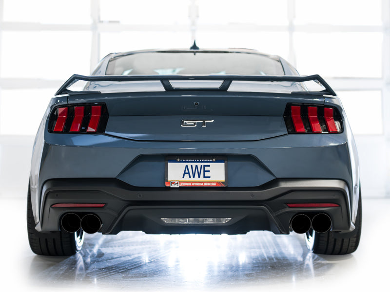 AWE 2024 Ford Mustang GT Fastback S650 RWD Track Edition Cat-Back Exhaust w/ Quad Diamond Black Tips