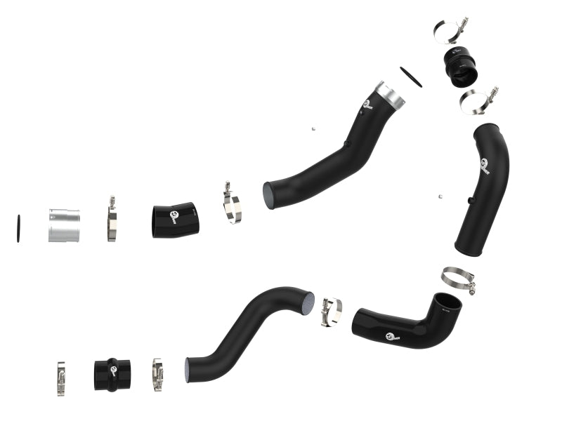 aFe BladeRunner Black 3in Aluminum Charge Pipe Kit 20-21 GM Diesel Trucks V8-6.6L (td) L5P