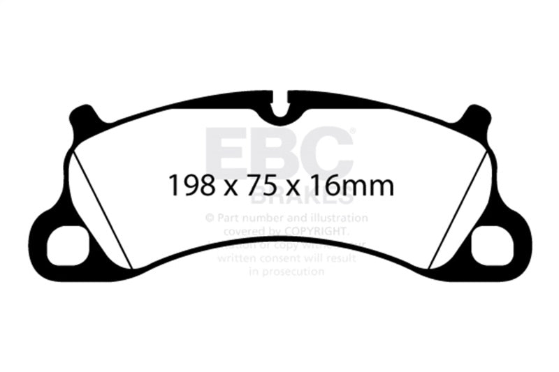 EBC Racing 12-15 Porsche 911 (991) Carrera S 3.8L (Cast Iron Rotor Only) RP-X Front Brake Pads