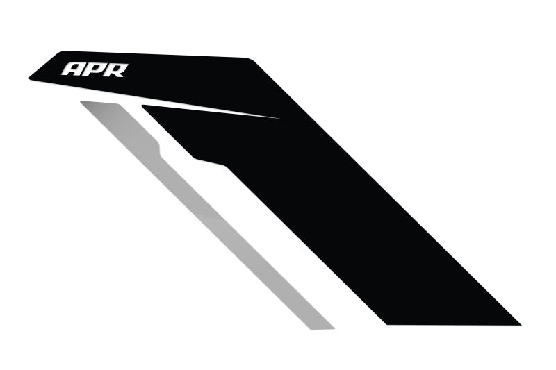 APR Sideburn Stickers - Black APR/Silver Stripe (Pair)