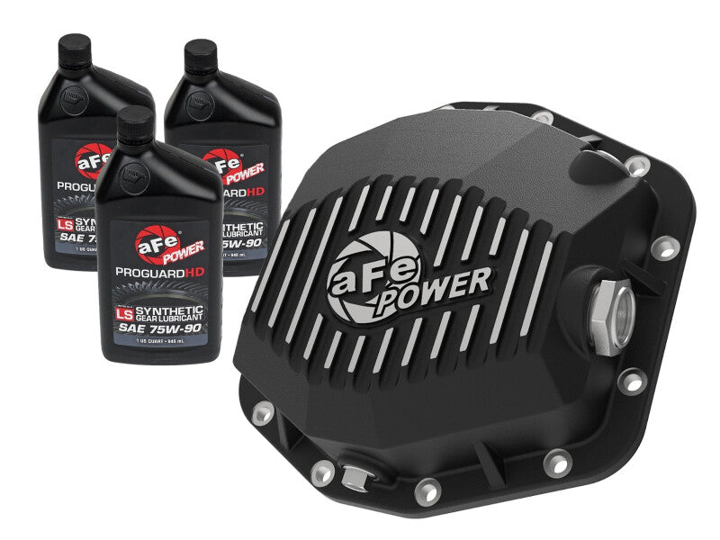 aFe POWER 2021 Ford Bronco w/ Dana M220 Diff Cover w/ Gear Oil Black Street Series w/ Machined Fins