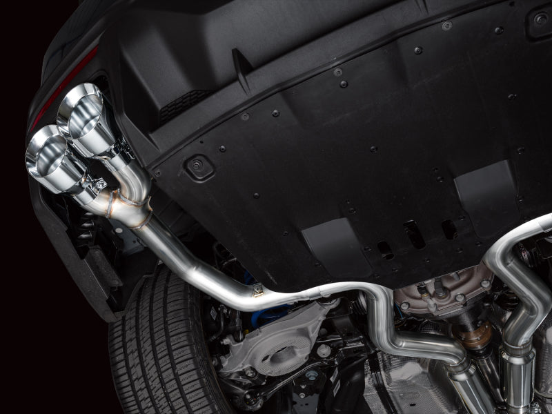 AWE 2024 Ford Mustang Dark Horse S650 RWD Track Edition Cat-Back Exhaust w/ Quad Chrome Silver Tips