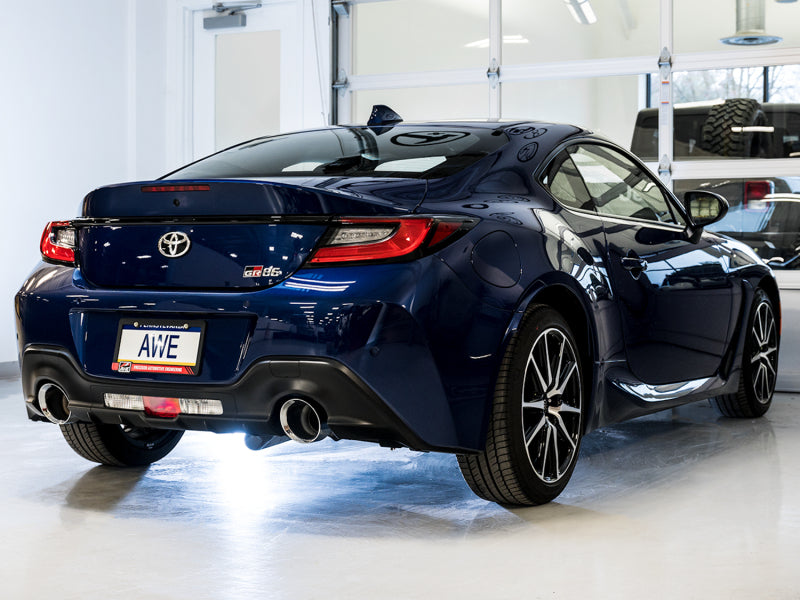 AWE Tuning Subaru BRZ/ Toyota GR86/ Toyota 86 Track Edition Cat-Back Exhaust- Chrome Silver Tips