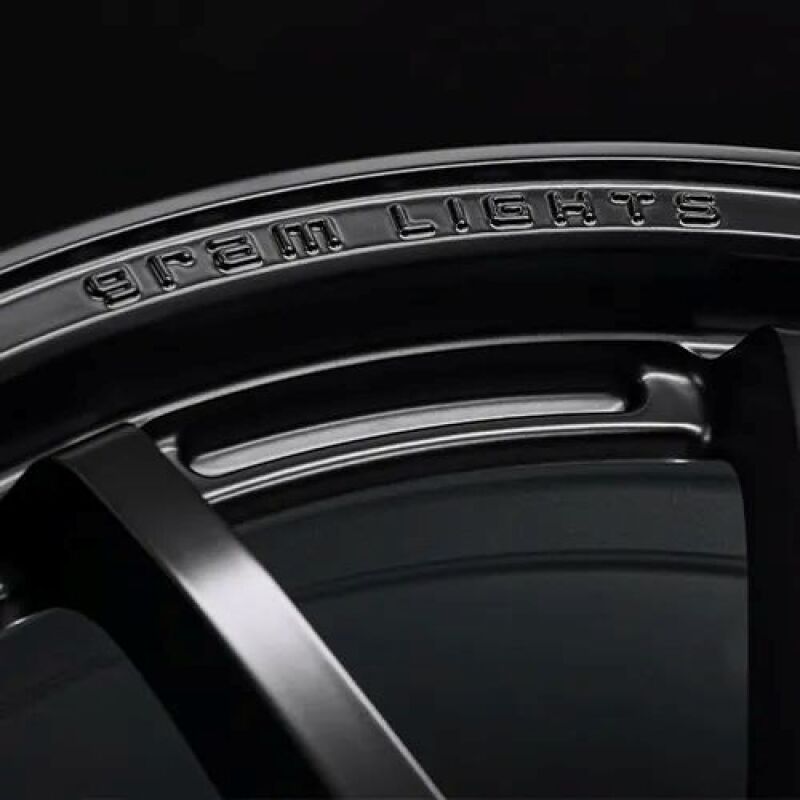 Gram Lights 57NR LIMITED II 18x8.5 +45 5-114.3 Semigloss Black Wheel w/ Black Cap/Stickers/Air Valve