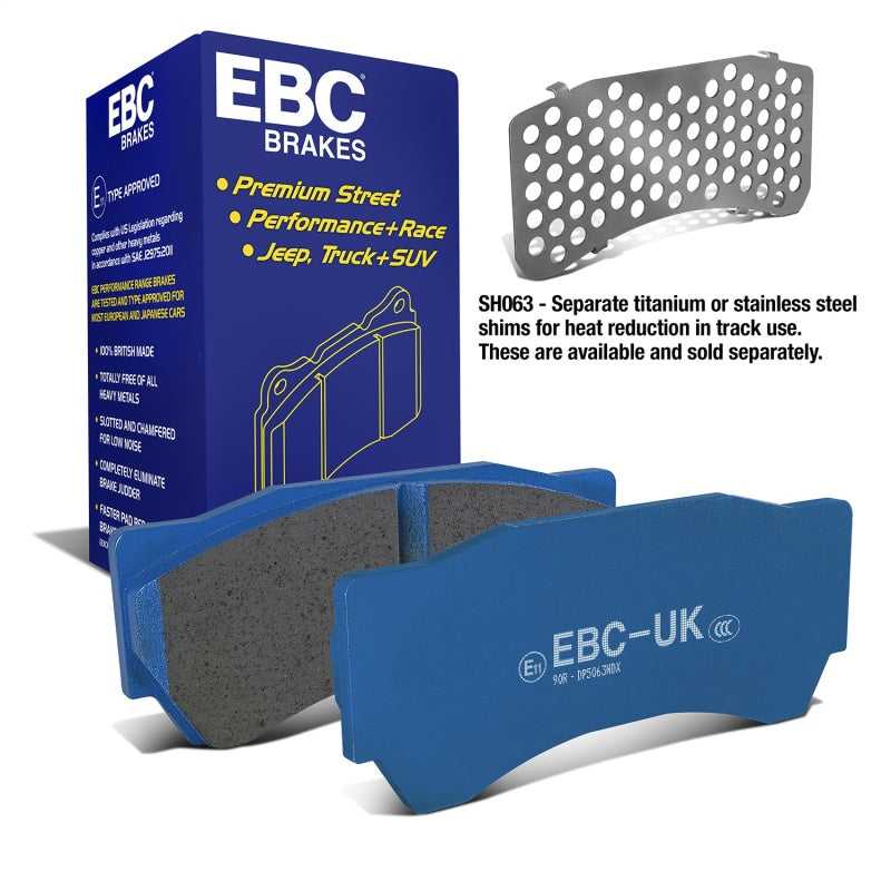 EBC 04-05 Mitsubishi Lancer Evo 8 2.0T (FQ400 w/Alcon Caliper) Bluestuff Front Brake Pads