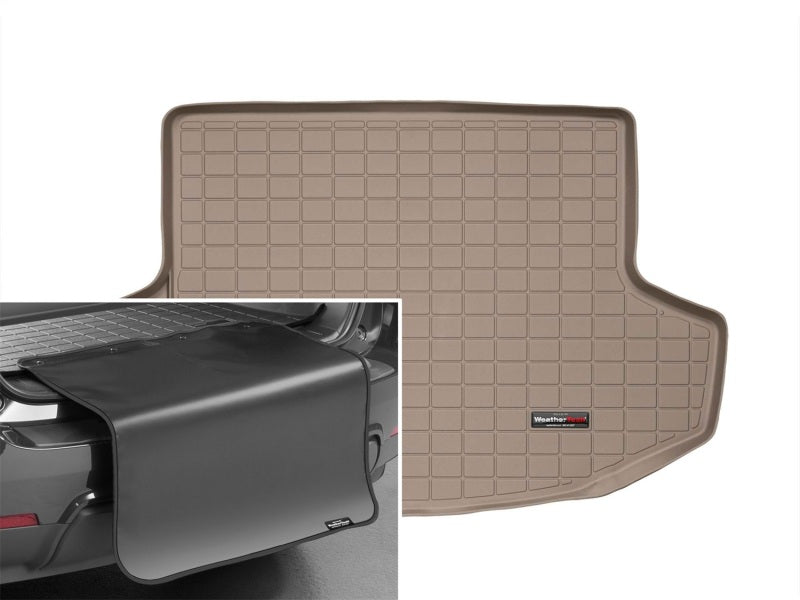 WeatherTech 10-14 Mitsubishi Lancer Sportback Cargo Liners w/ Bumper Protector - Tan (Not Ralliart)