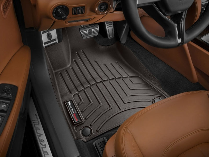 WeatherTech 2016+ Maserati Quattroporte Front FloorLiner - Cocoa (1 Grommet Style)